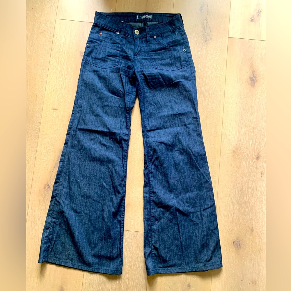 Hudson Jeans Blue Flare Wide Leg Denim